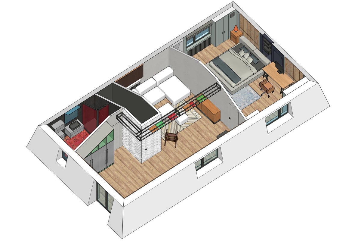 Итоговая планировка и расстановка мебели