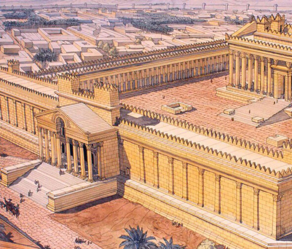 Вид на центральную часть Пальмиры. Художник — Ангус Макбрайд.