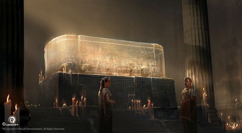 Стеклянный саркофаг Александра в гробнице Александрии