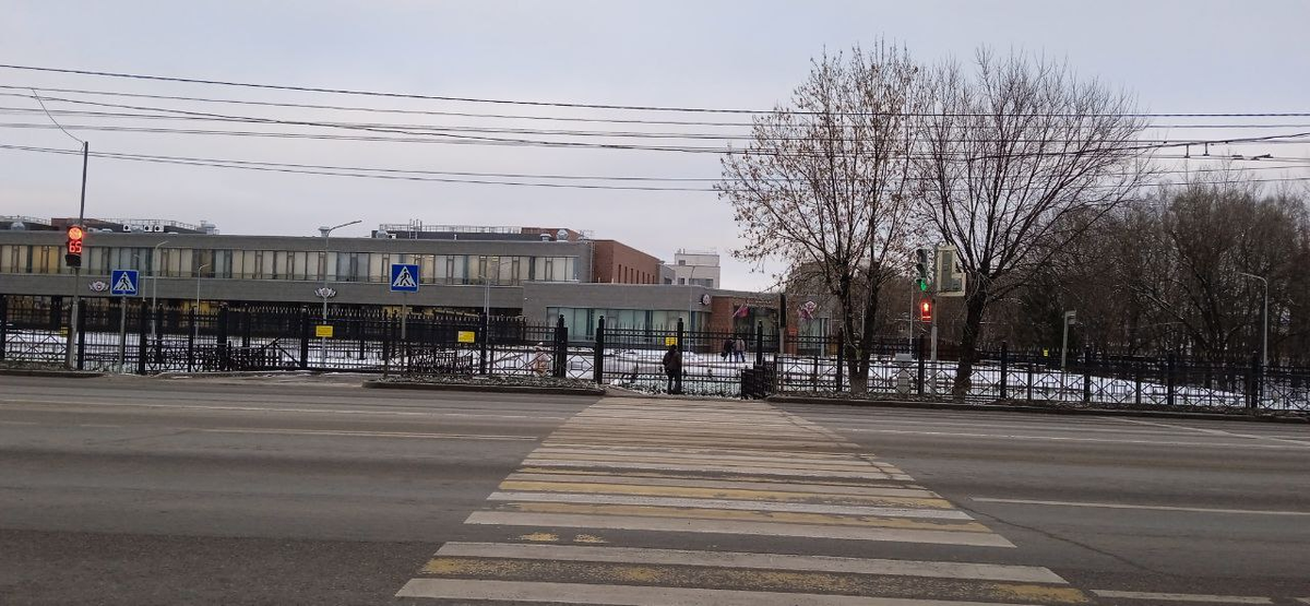 Пешеходный переход от Ледового дворца к Центральному архиву