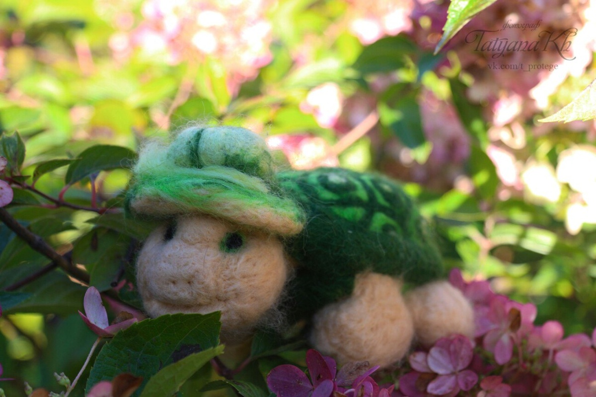 Черепашка Тартилка. Выполнена в технике сухого валяния. Листайте карусель --->>>
