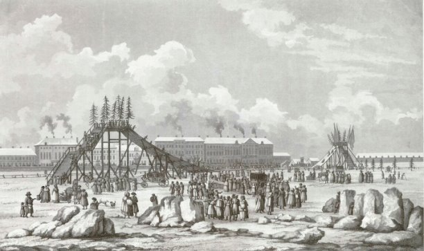 М.Ф. Дамам-Демартре. Ледяные горы на Неве. Офорт, акватинта. 1813. Фото: Государственный Русский музей, https://vk.cc/cFpbS5
