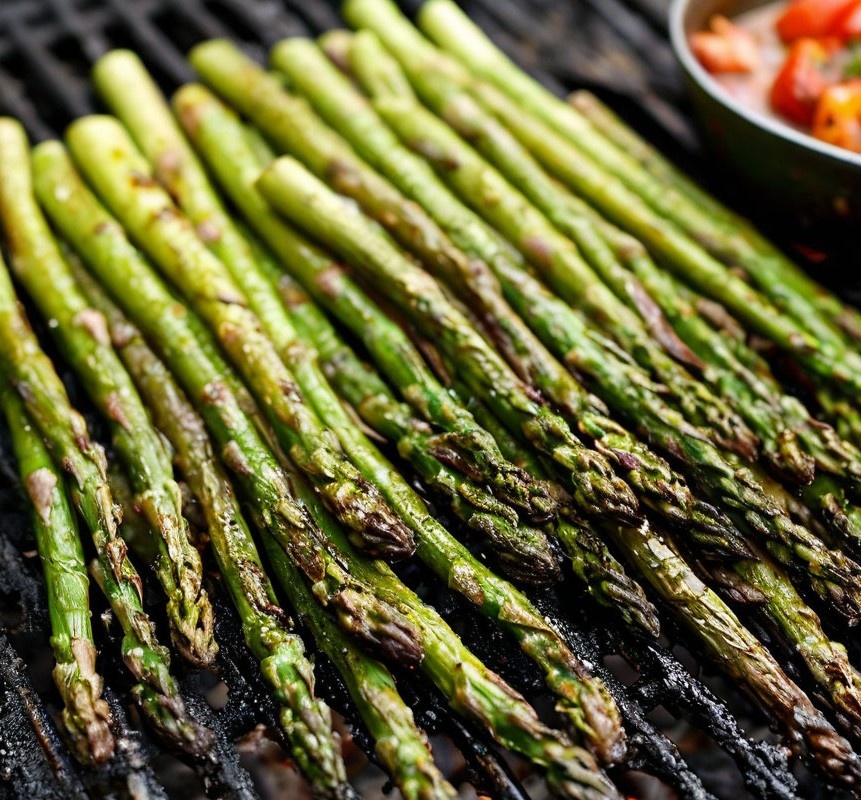 Спаржа на гриле.