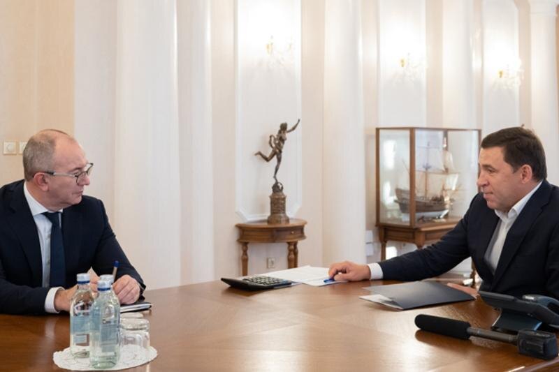    Фото: департамент информполитики губернатора Свердловской области. Дмитрий Воденников и Евгений Куйвашев