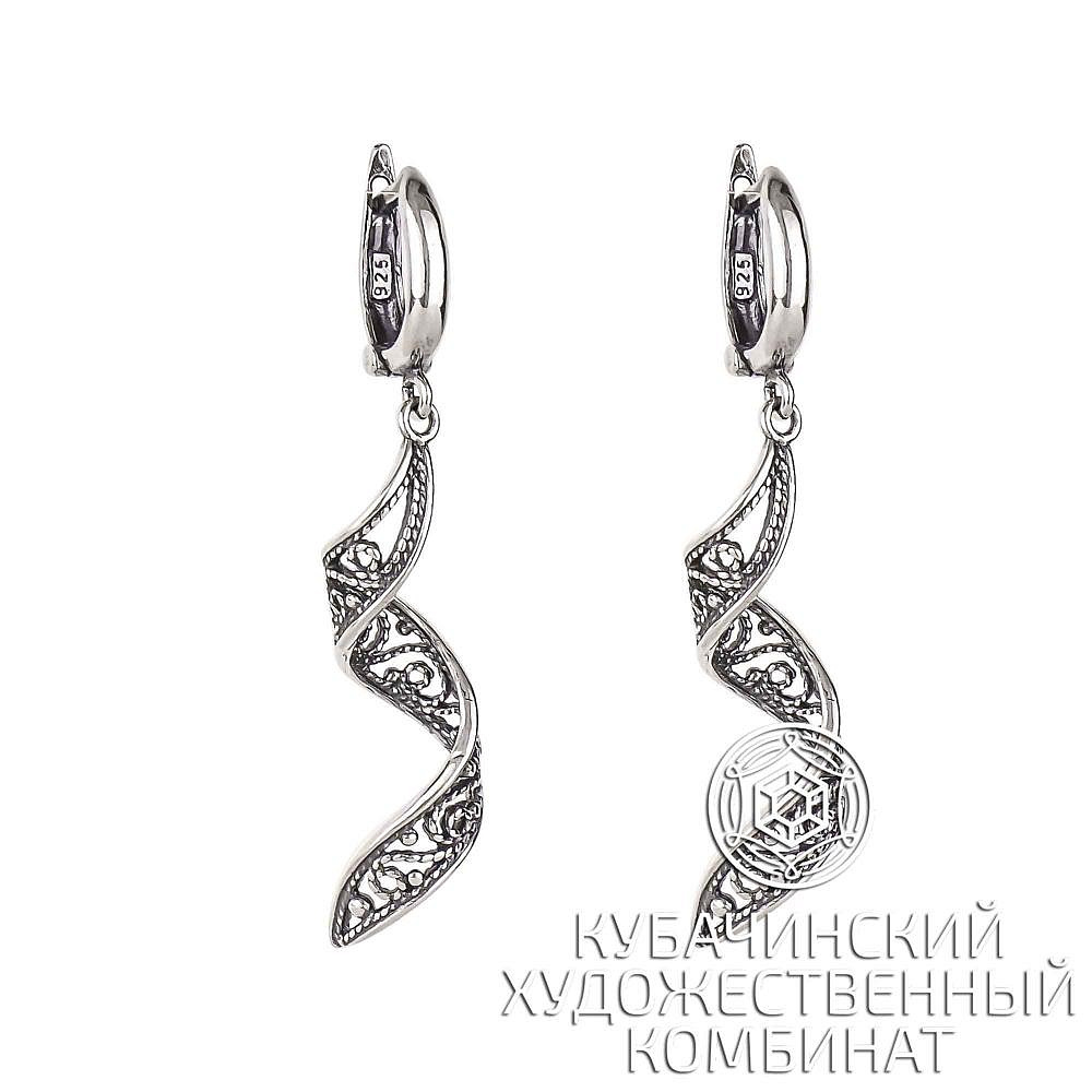 Длинные серьги из серебра