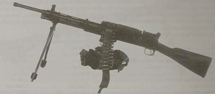 Универсальный ручной пулемет ГВГ системы Горюнова и Горюнова на сошках, с приемником под ленту от пулемета Максим. Образец 1941 года.