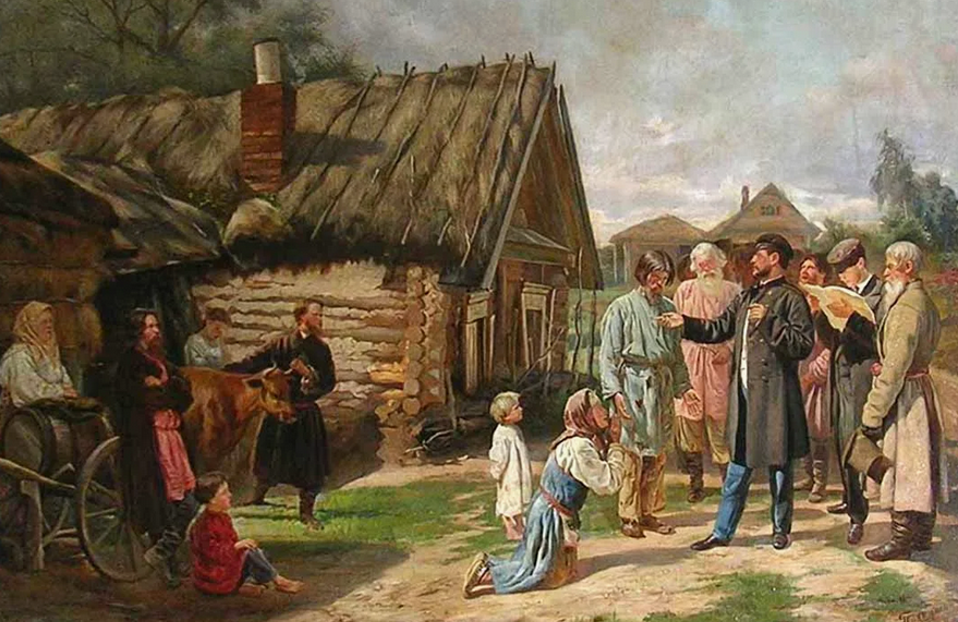 Барин и крепостные