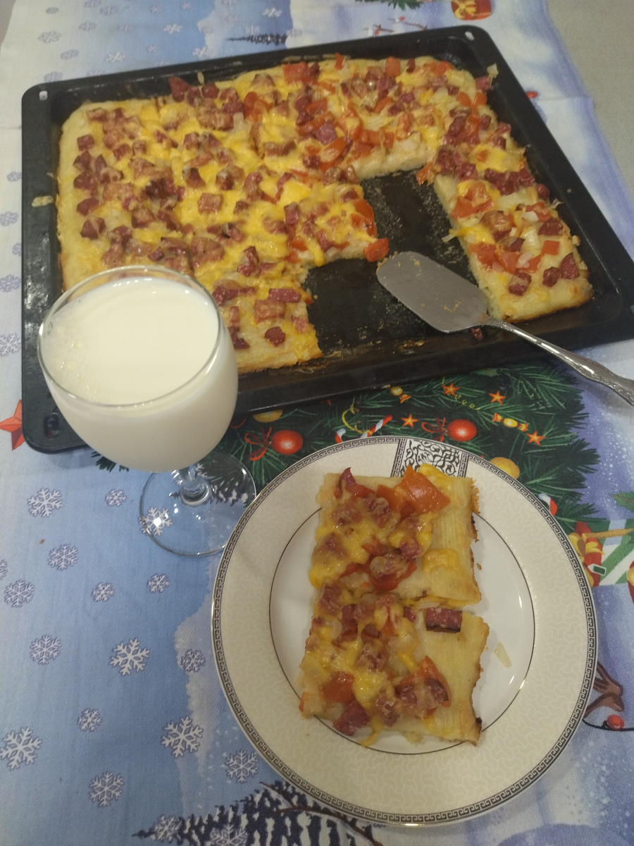 Тесто тоненькое получилось. 