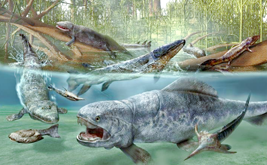 На переднем плане Дунклеостей – яркий представитель Девона, фото: kasifiz.com