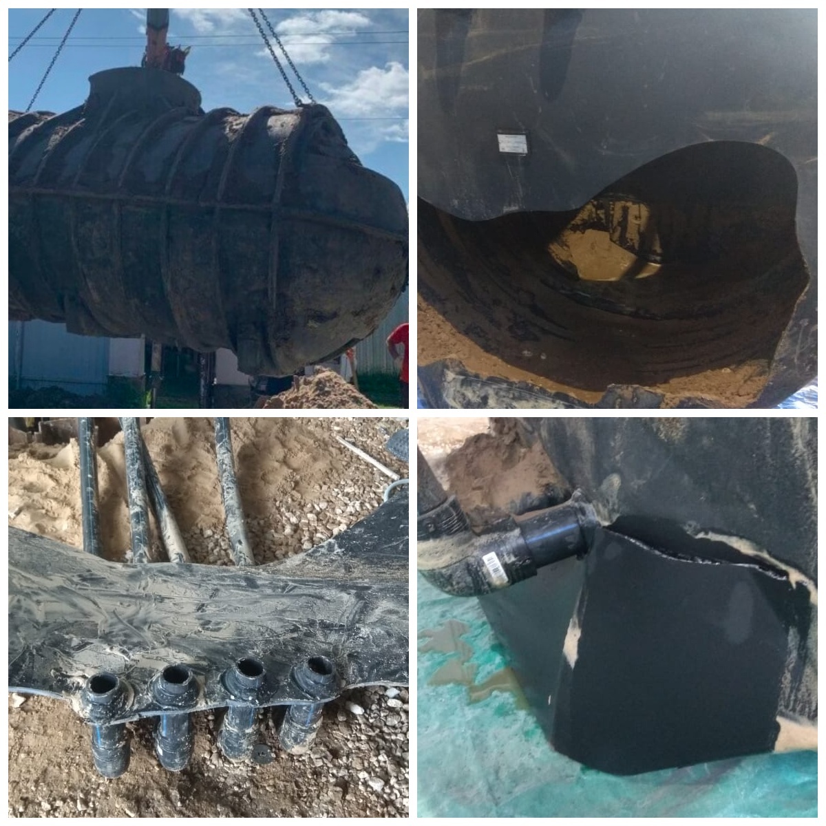 Взорвавшиеся емкости из ПЭ как  последствия некачественной установки