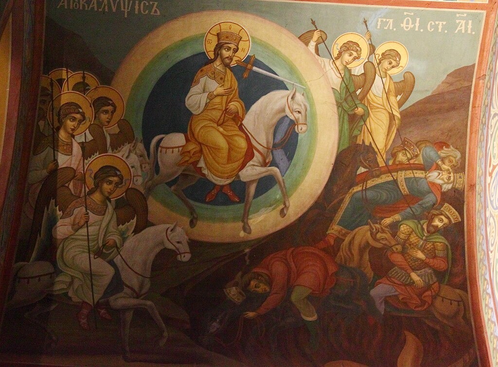 Второе пришествие, изображённое на фреске новгородского собора святой Софии.