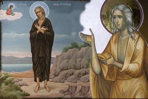 Святая Мария Египетская. Не была допущена в храм по множеству своих реальных грехов.