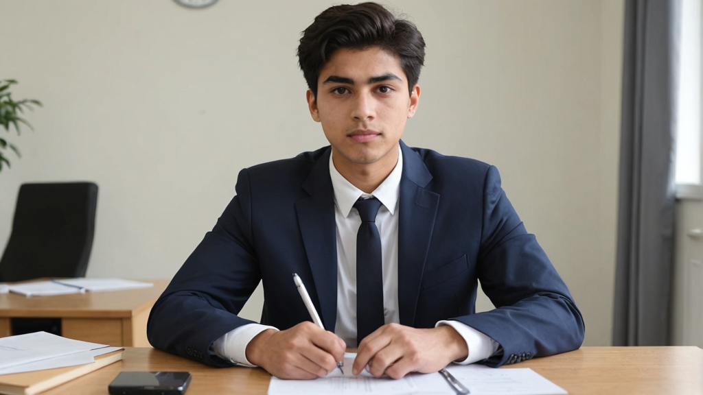 студент готовится к собеседованию перед поступлением в университет