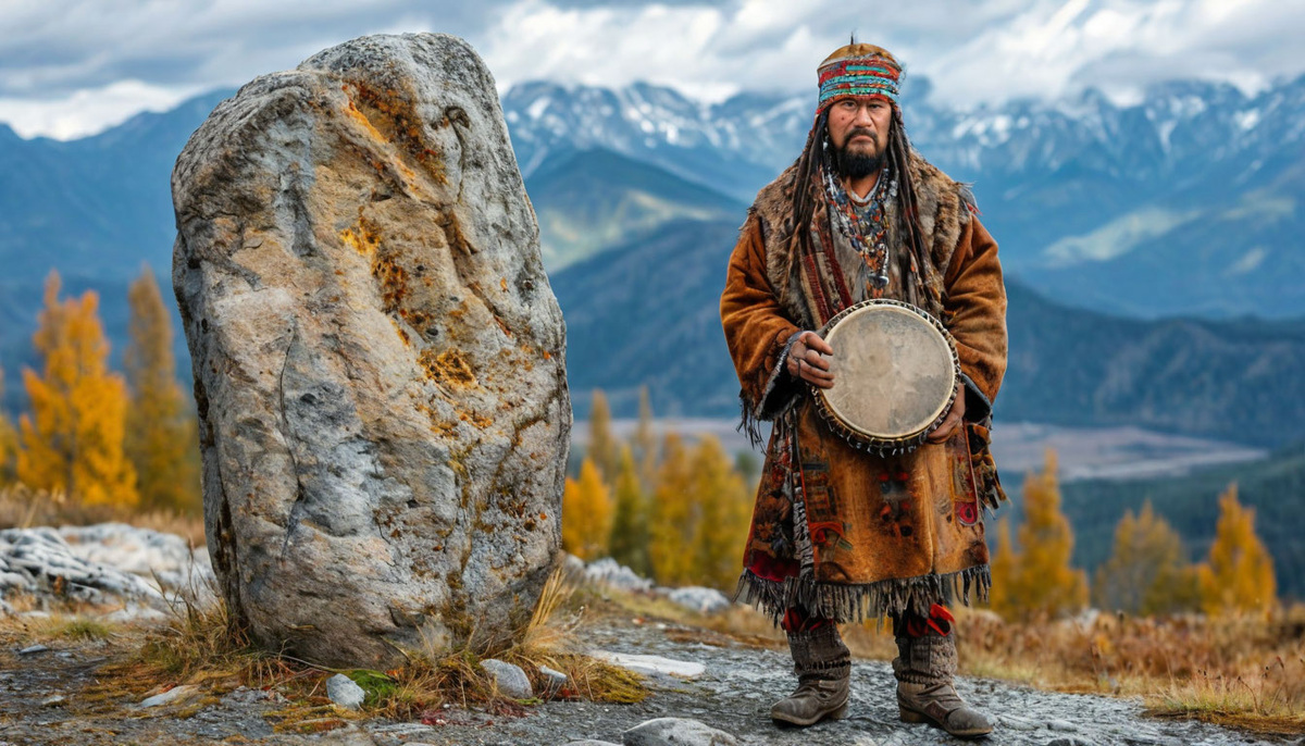 Камень шамана. Сделано в нейросети Шедеврум.