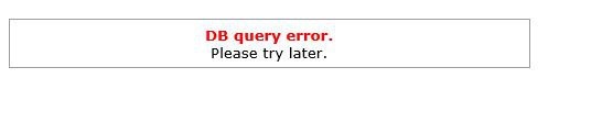 DB Query Error. Please try later.