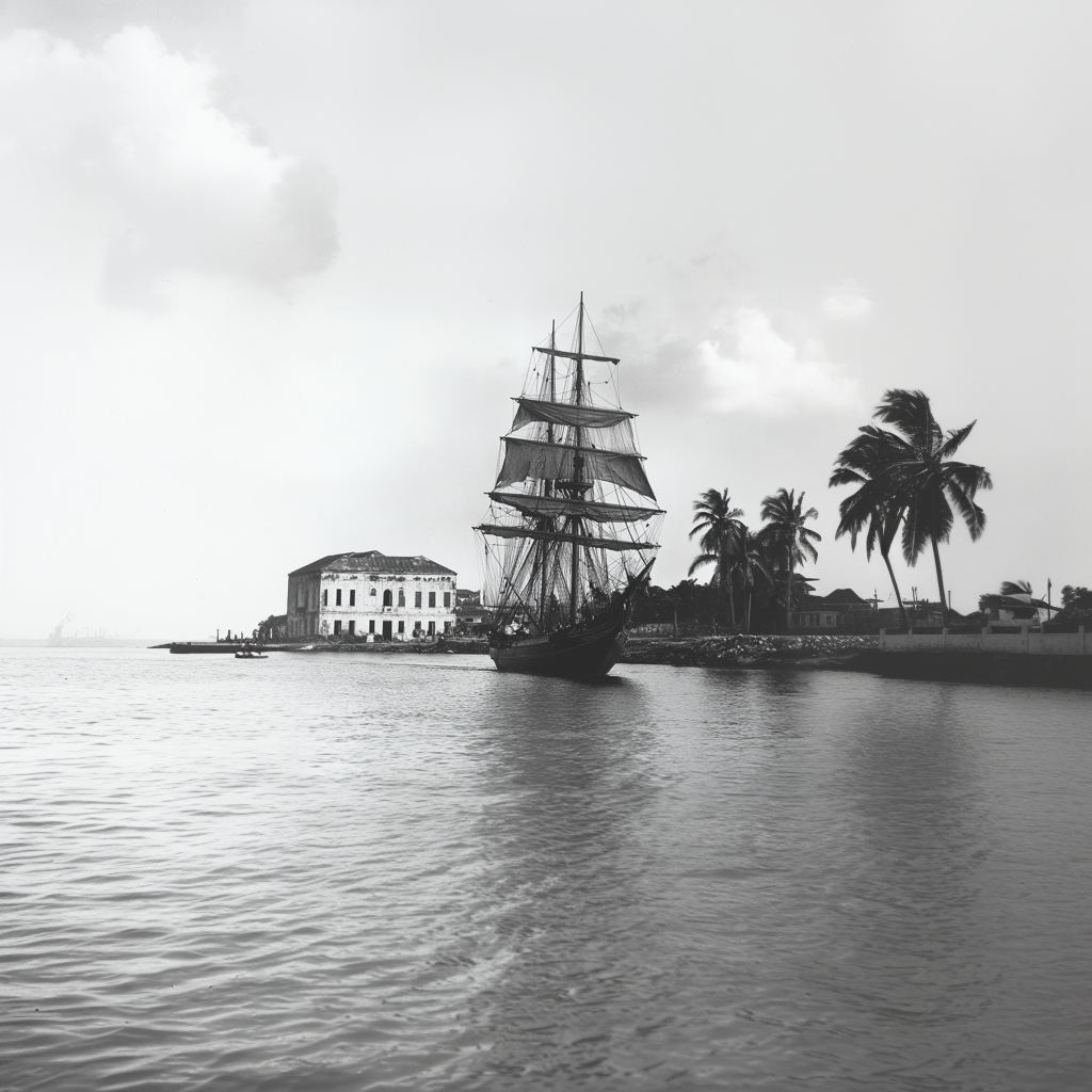 Рабовладельческое судно «Зонг» отправилось из Аккры (реконструкция)