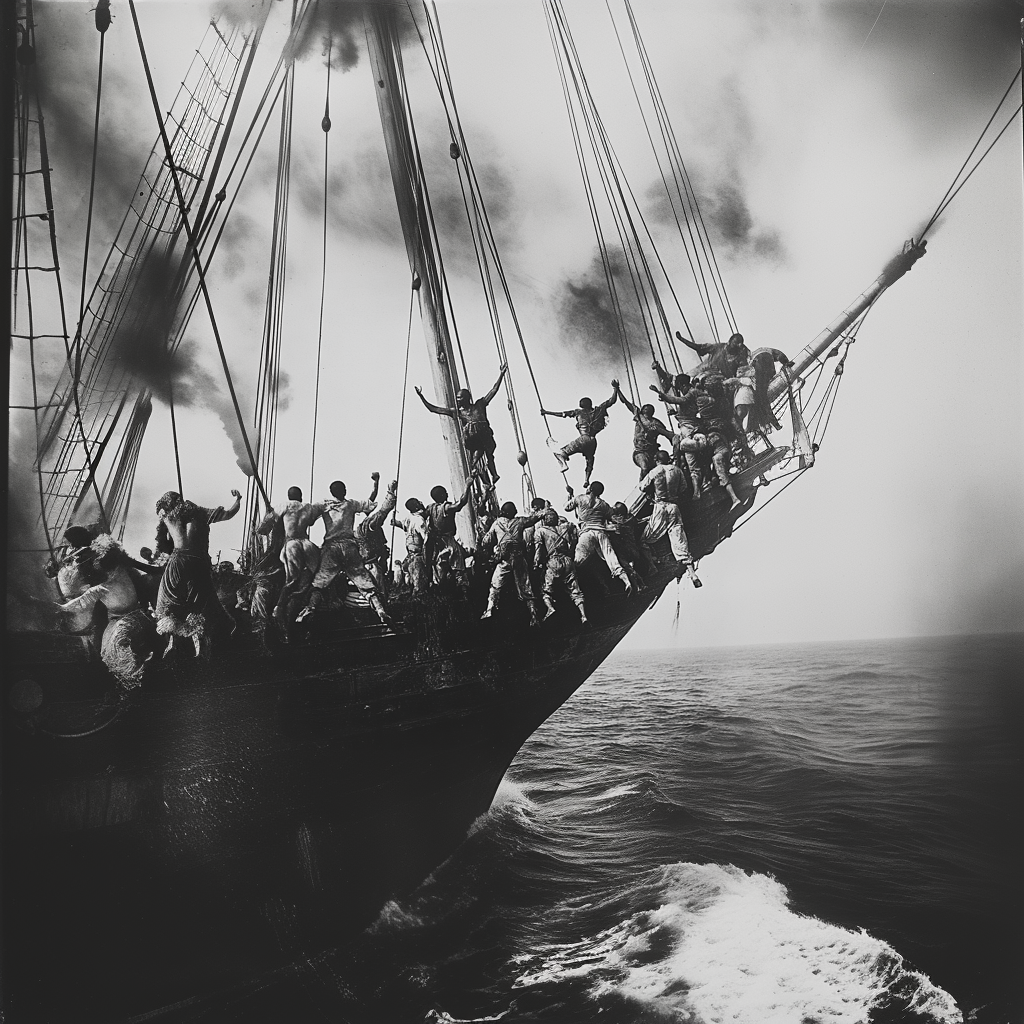 Рабовладельческое судно «Зонг», переполненное рабами (реконструкция)