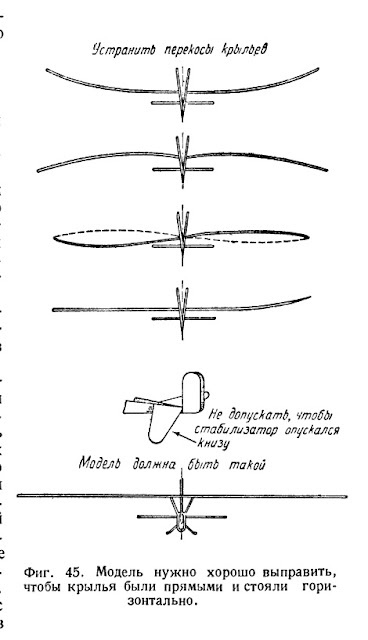 Модель нужно хорошо выправить, чтобы крылья были прямыми и стояли горизонтально