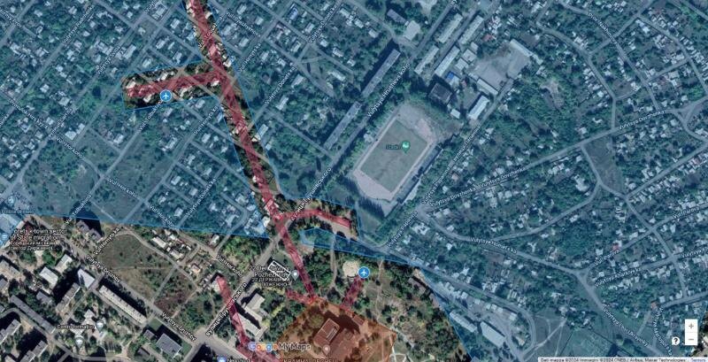 Фото: скрин с яндекс карты, несколько групп ВС РФ вдоль железнодорожного пути прорвались в северную часть левобережного Купянска и там закрепились в тылу у ВСУ