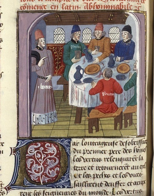 Иллюстрация к рукописи "Декамерона" Бокаччо. 1475 г.