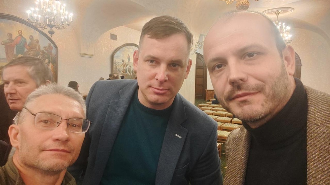 На фото: Андрей Гусельников, Витторио Ранджелони, Игорь Тамьянович