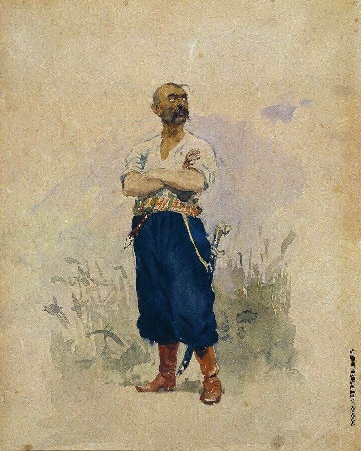 
Казак (черкас) Запорожской Сечи, И.Е.Репин, 1884 год
Источник: ru.wikipedia.org