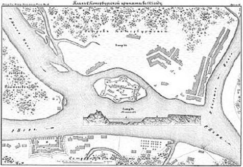 План Петербургской крепости в 1705 году