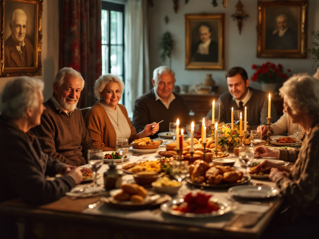 Семейная трапеза в честь предков