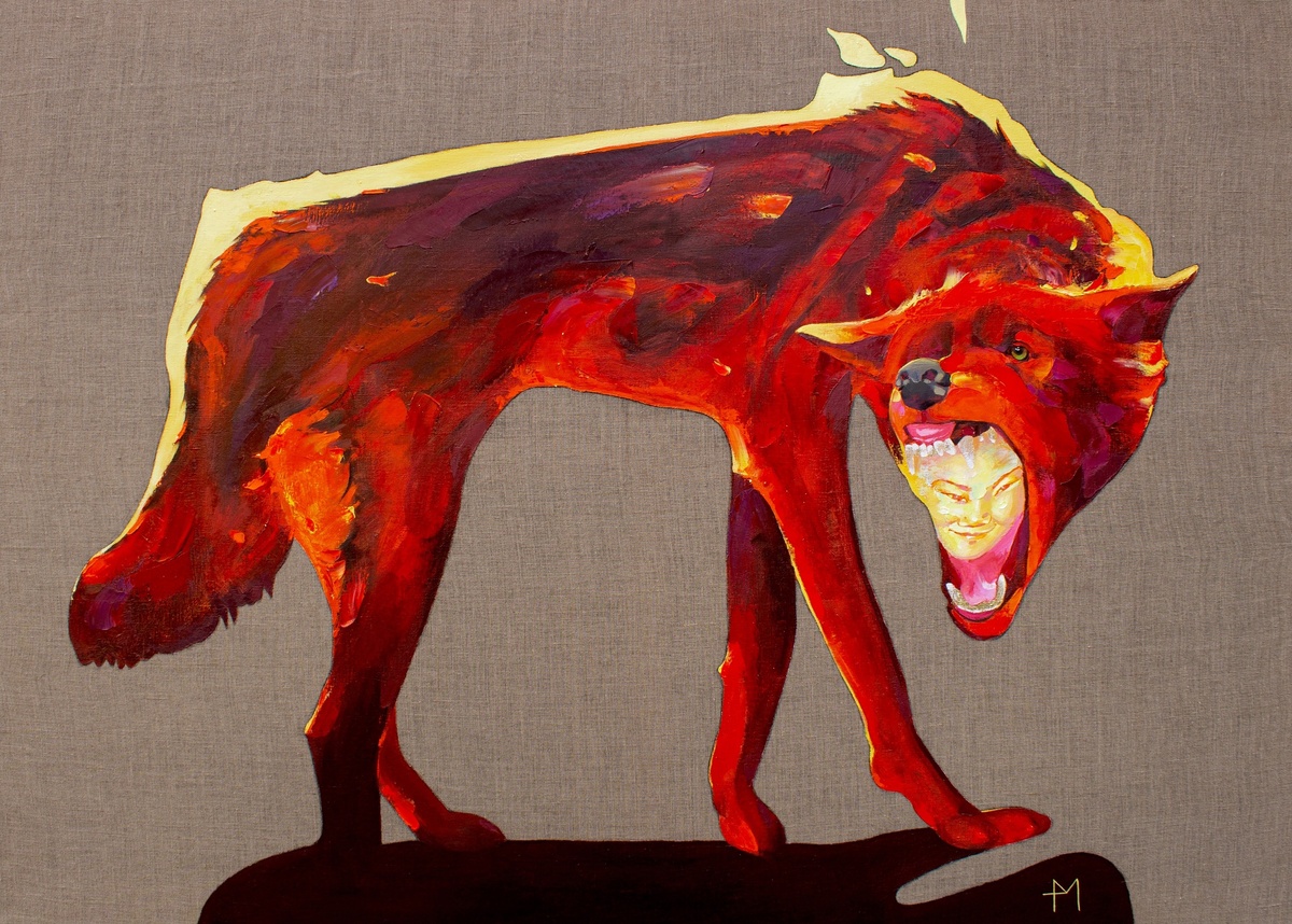 «Красный волк», холст/масло, 100х140, 2024