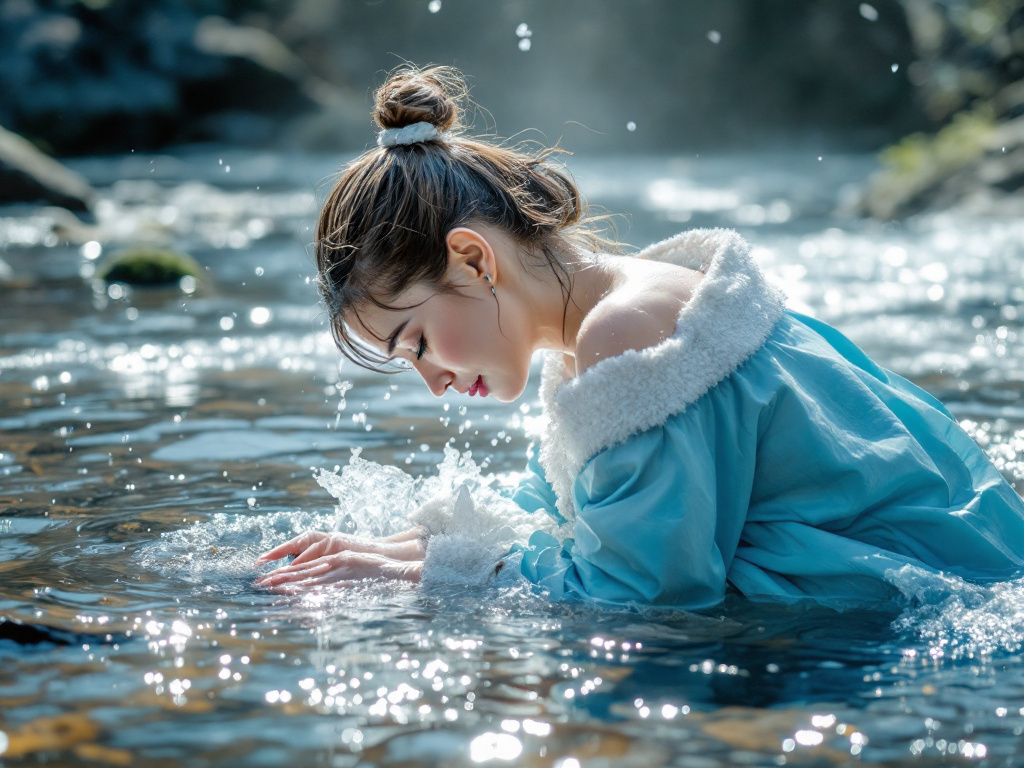 Сцена очищающего обряда в реке