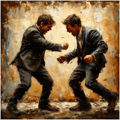 Сгенерировано ИИ-ссора родных братьев.