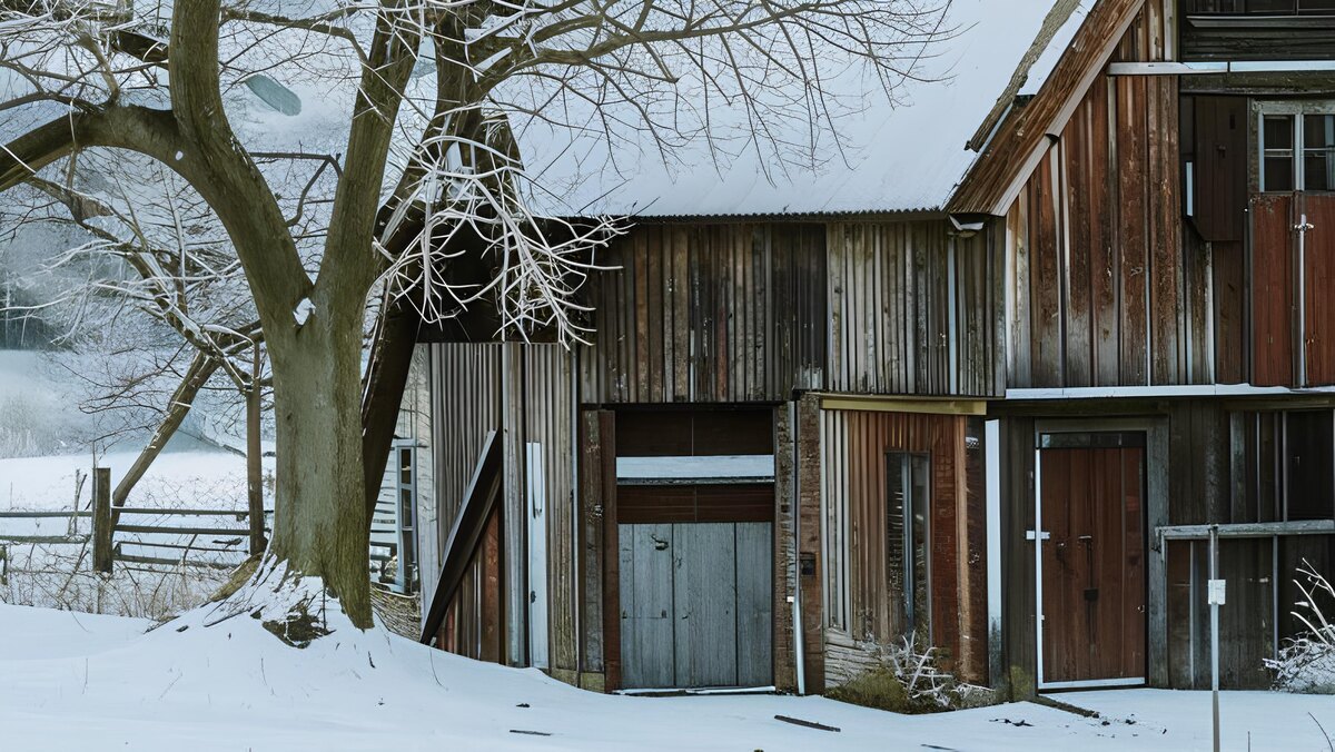 Дом стоит на окраине села.  Фото: Изображение сгенерировано нейросетью Kandinsky 2.2