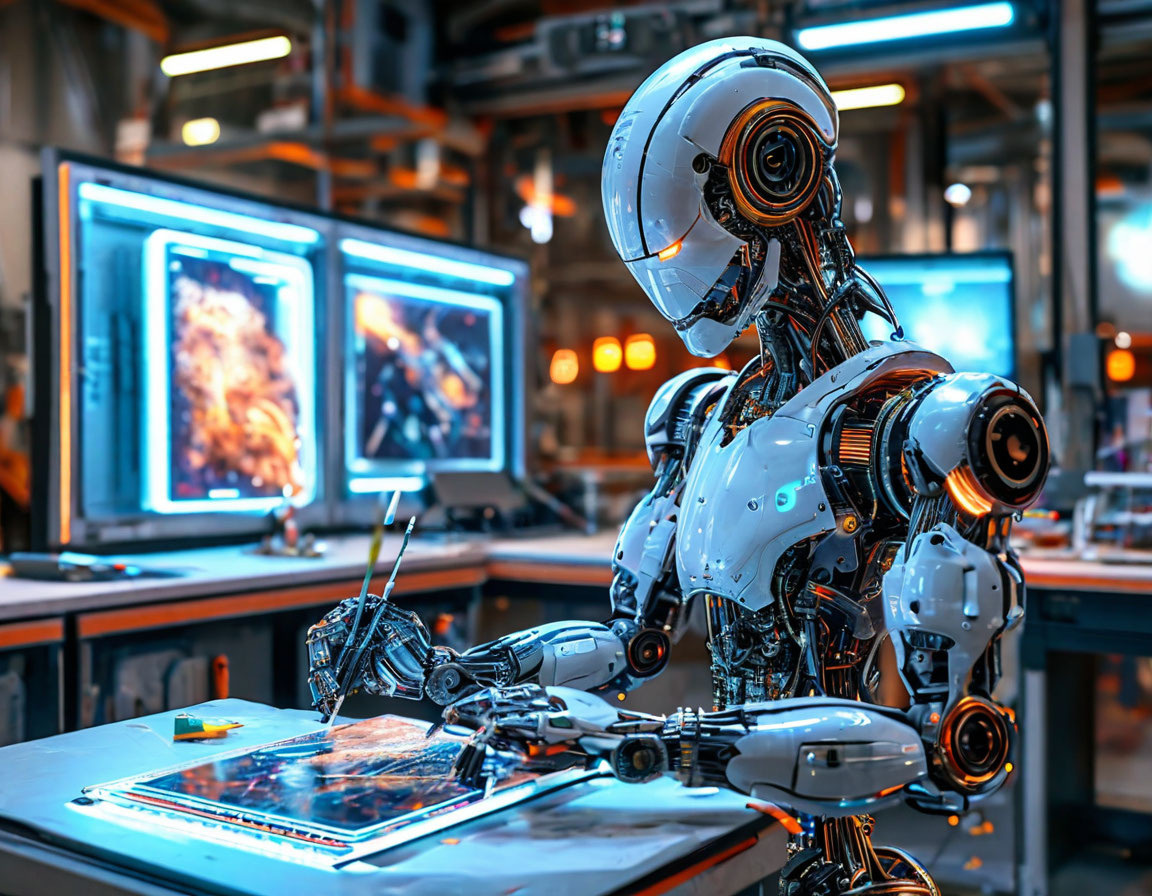 Робот рисует