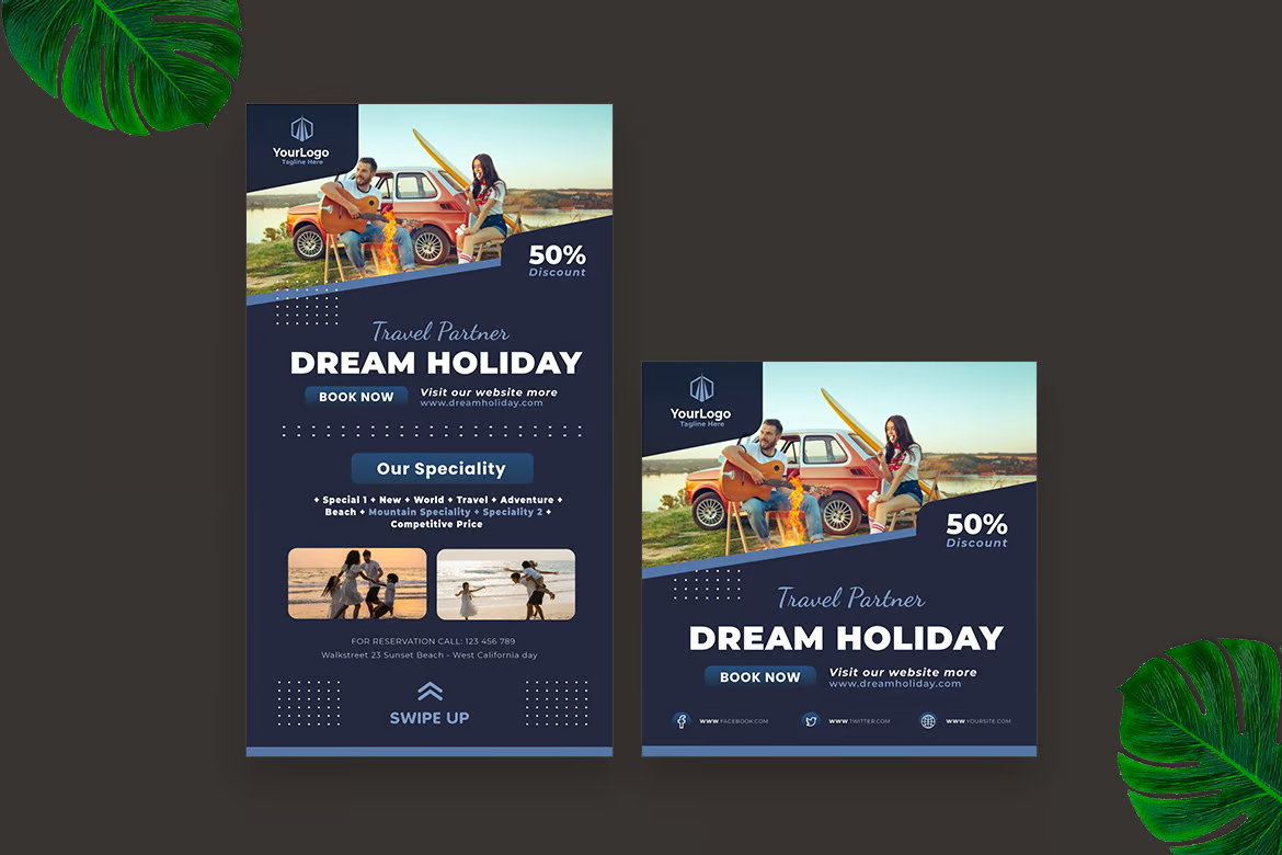 Графические наборы для социальных сетей: Travel Instagram Template