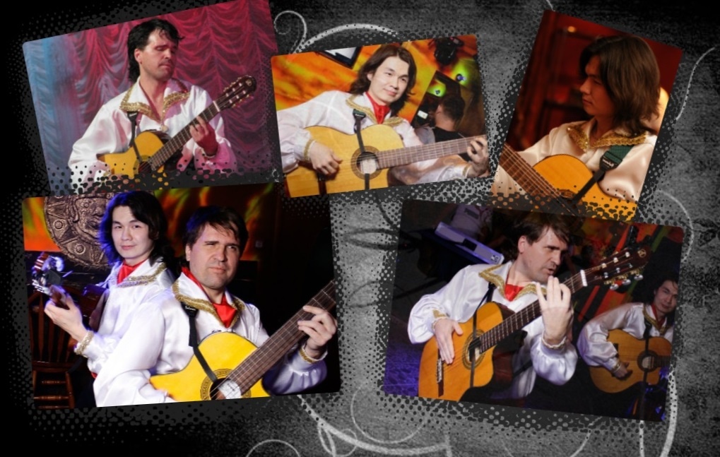 Дуэт "Чёрная бабочка". Фото из архива музыкантов. Коллаж автора.