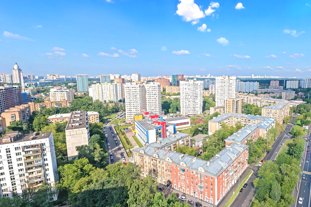 Вид сверху на район Филёвский парк. Источник: панорамы Яндекс 