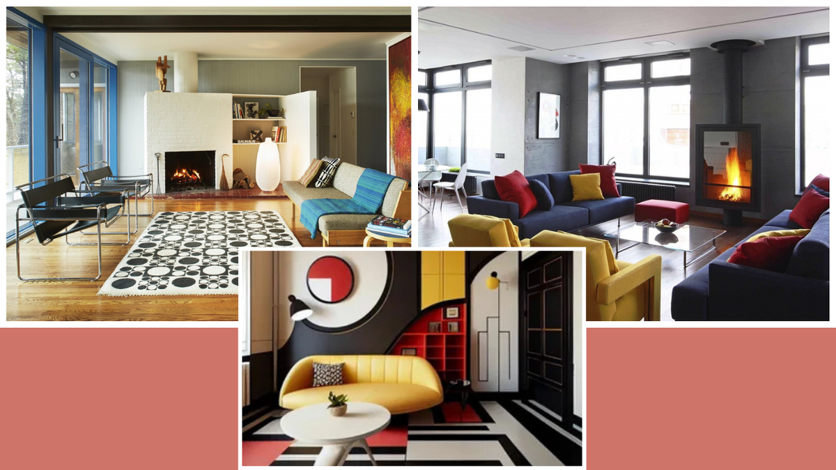 Интерьер в стиле Баухаус и культовый стул В. Марселя Брейера (на фото слева)