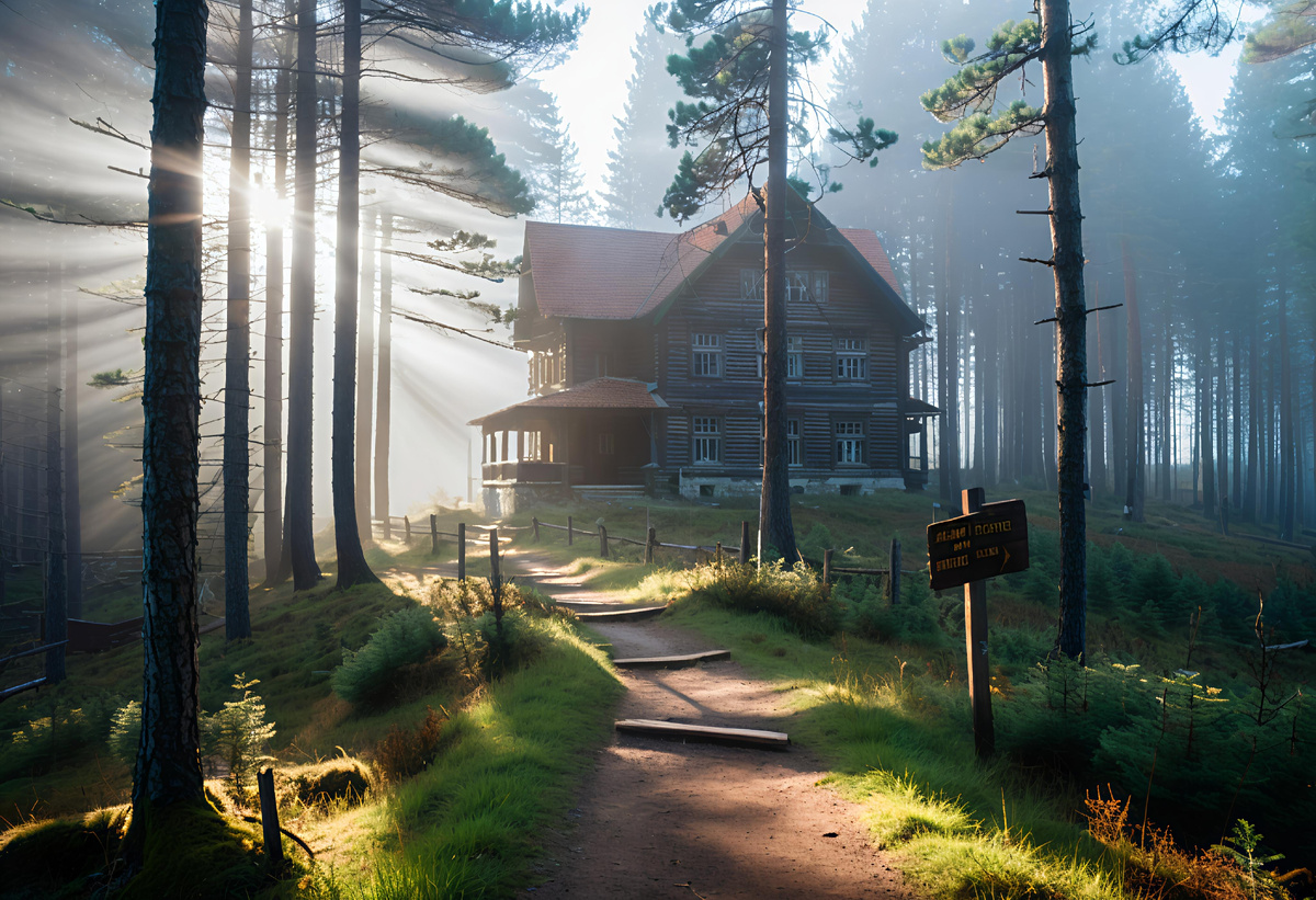 Утром в лесу,  Иллюстрации автора.