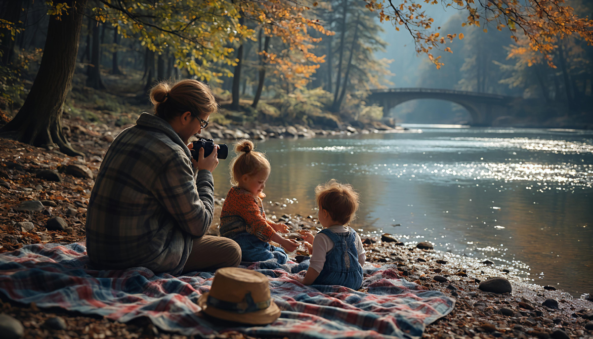 В конце маршрута нас ждал пруд с уточками, где дети устроили импровизированную фотосессию. Иллюстрации автора