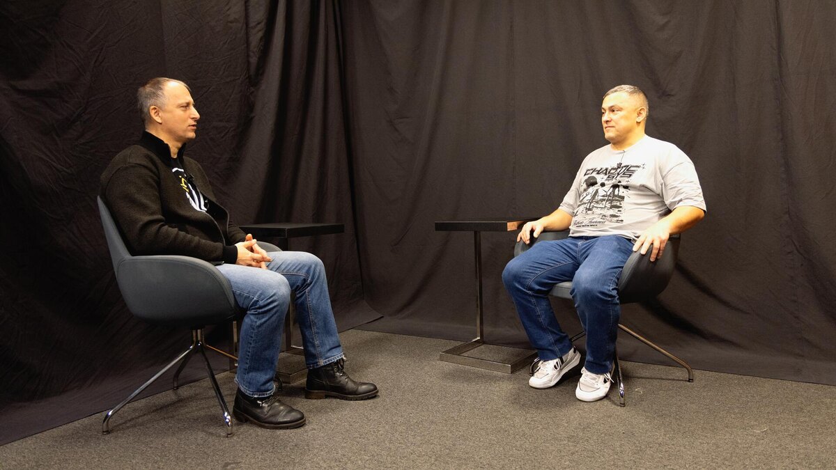 Журналист Алексей Стефанов и литовский активист Эдикас Ягелавичюс © Sputnik