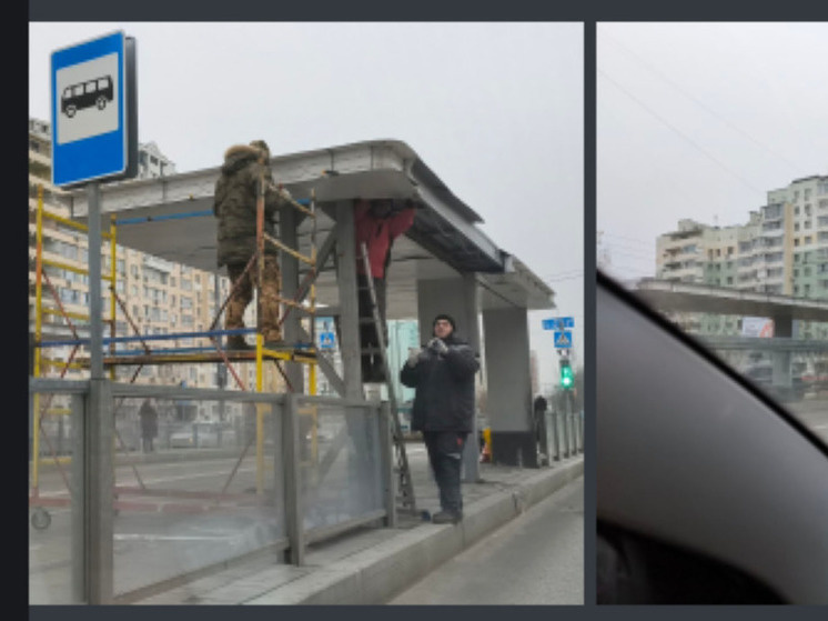     В Белгороде стартовал ремонт поврежденной остановки на Конева, фото: скриншот со страницы t.me/taxistbld