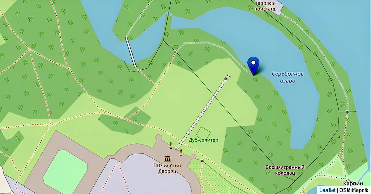 Карта парка Гатчинского дворца.