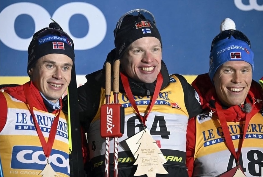 Амундсен, Нисканен, Ненгет - призеры первой гонки на Кубке мира по лыжным гонкам (2024/2025)