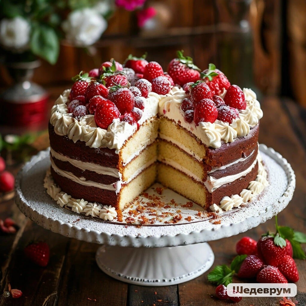 Торт, испечённый настоящей хозяйкой.