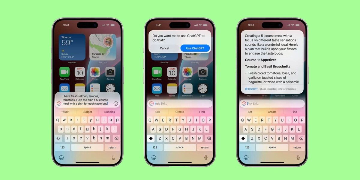    Вместо того, чтобы отправлять вас по ссылкам на другие сайты Сири будет использовать ChatGPT, чтобы выдать вам нужную информацию. Изображение: 9to5mac.com