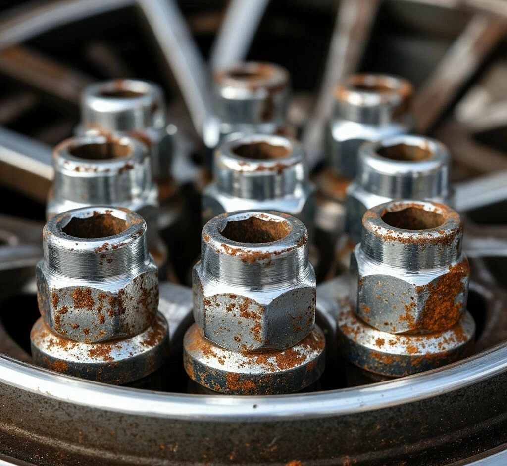 Колёсные гайки после зимы