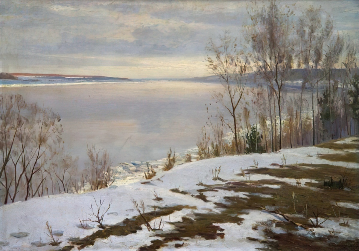 "Половодье на реке", 1942 год. Холст, масло 100,2 х 140 см