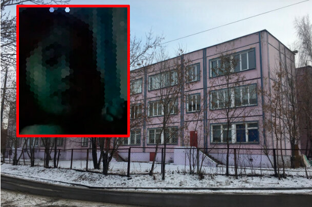 ШКОЛА И ЕЁ ПОСТРАДАВШАЯ ОТ МИГРАНТОВ УЧЕНИЦА. ФОТО: СКРИН ВИДЕО ТГ-КАНАЛА "РУССКАЯ ОБЩИНА", 2GIS.RU.