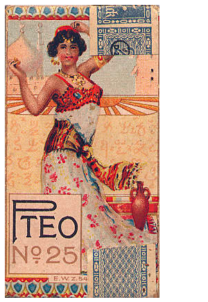 "Pteo" №25. Германия, 1920-е годы. 10 штук в выдвижной коробке. Цена (была) 2,50 марок. Производитель: "George A. Jasmatzi AG", Дрезден, владелец торговой марки: "Georg A. Jasmatzi".