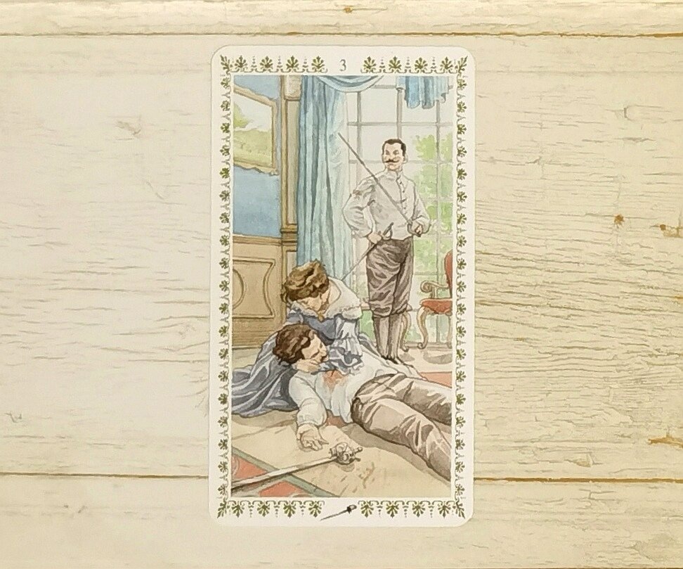 Аркан "3 Мечей". "Романтическое Таро".